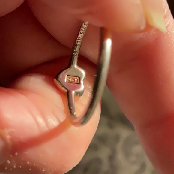 Pandora two tone ring, 14k gold heart in silver - Picture 5 of 5